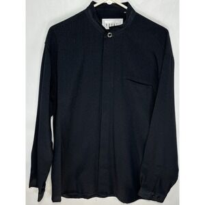 Men's Black Pronti Collection By Phita Checked Dress Shirt Sz L Classic Retro